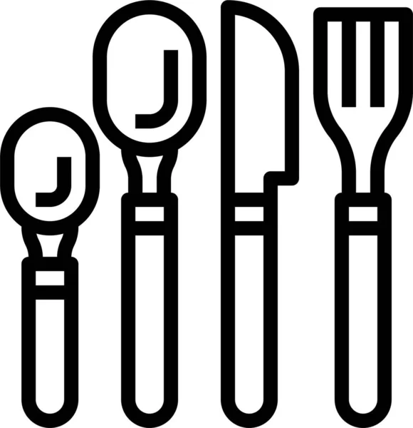 Cutlery Faca Garfo Ícone Estilo Esboço —  Vetores de Stock