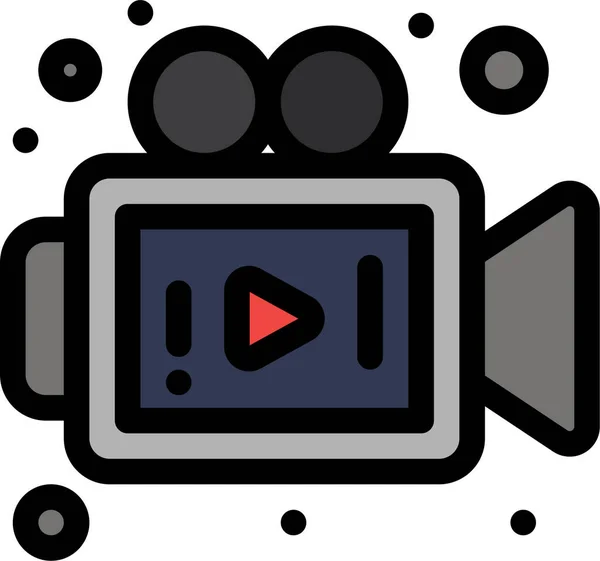 Εικονίδιο Βίντεο Φωτογραφικής Μηχανής Στυλ Περίγραμμα — Διανυσματικό Αρχείο