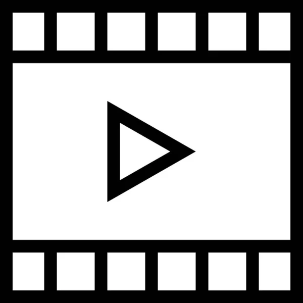 Icono Película Archivo Computadora Estilo Esquema — Vector de stock