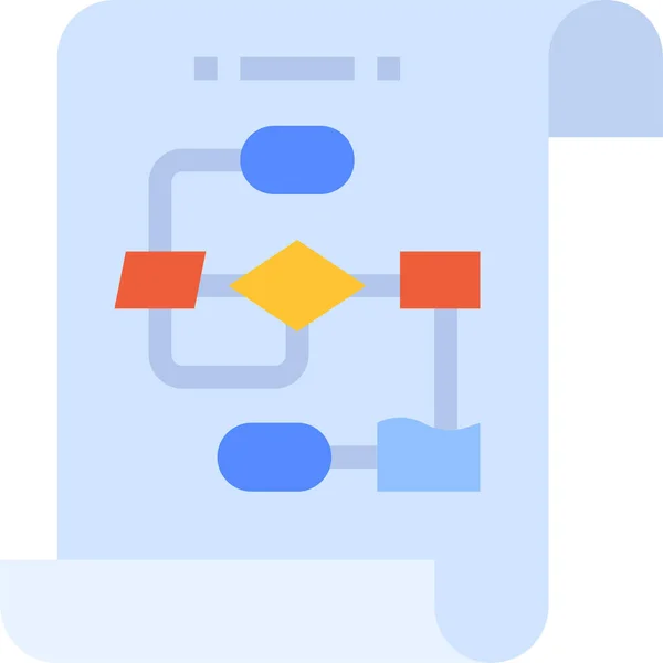 Document Flowchart Plan Icoon — Stockvector