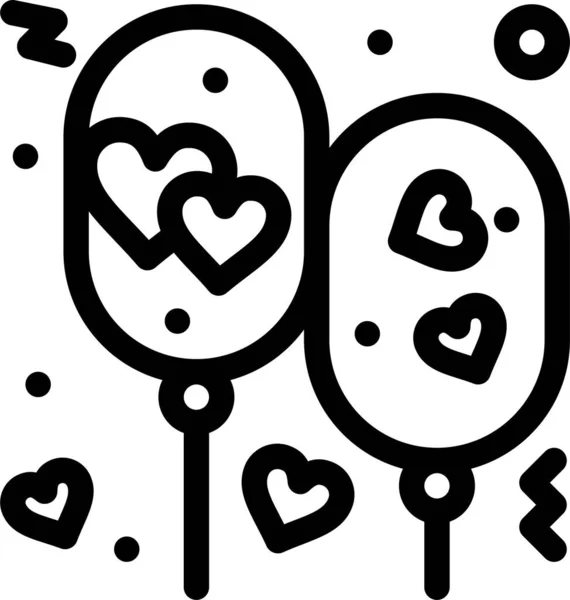 Ikona Miłości Balon Powietrza Kategorii Miłość — Wektor stockowy