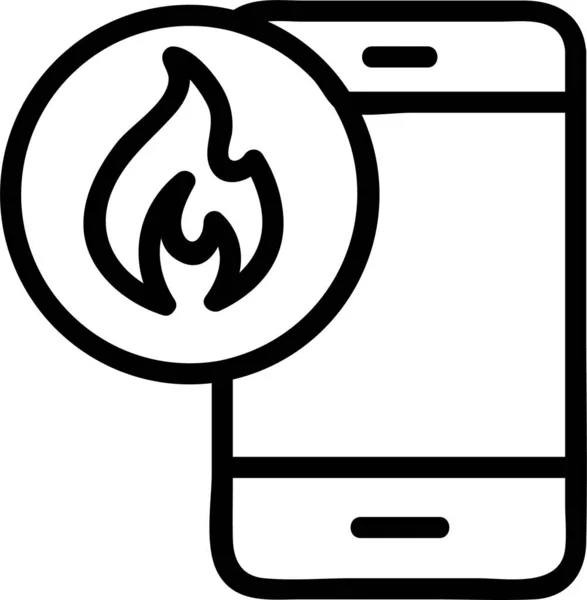 Burn Contour Fire Icon — Stock Vector