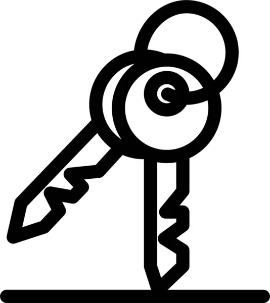 Κλειδί Εικονίδιο Δωμάτιο Κλειδιά Στυλ Περίγραμμα — Διανυσματικό Αρχείο