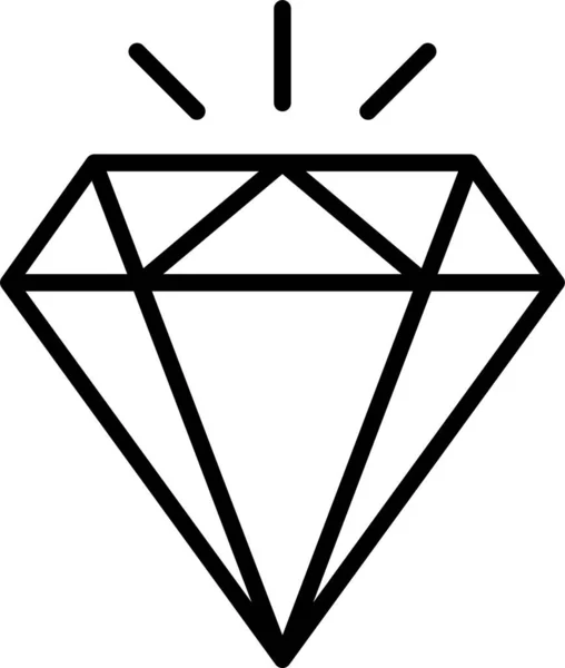 Diamond Jewel Jewelry Icon Outline Style — Stock Vector