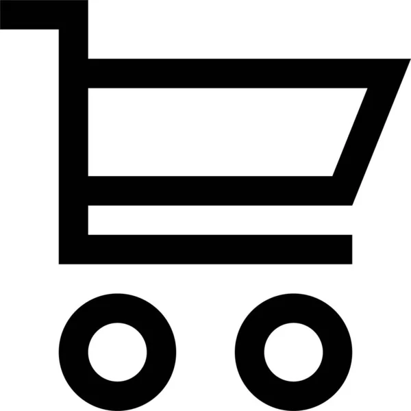 Cesta Comprar Icono Del Carrito Estilo Esquema — Vector de stock