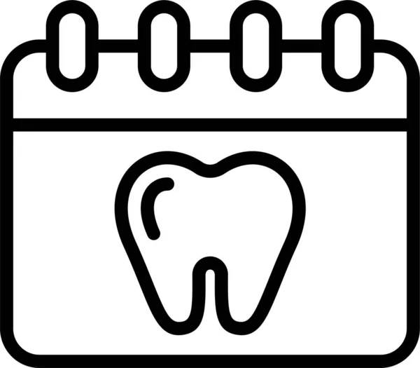 Horario Dentish Icono Dental — Vector de stock