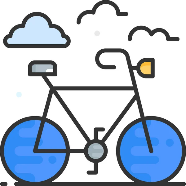 Ride Bike Road Ikon — Stock Vector