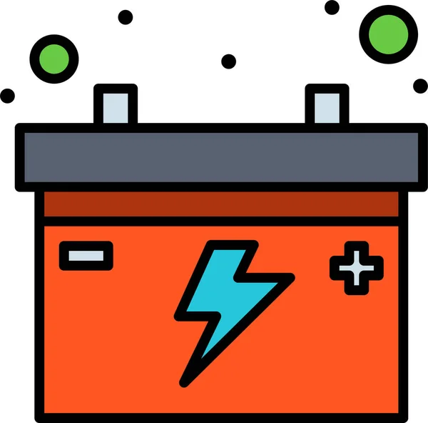 Ackumulator Batteri Bil Ikon Ifylld Konturstil — Stock vektor