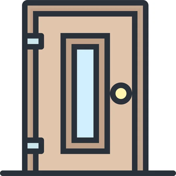 Door Entrance Furniture Icon Filledoutline Style — Stock Vector