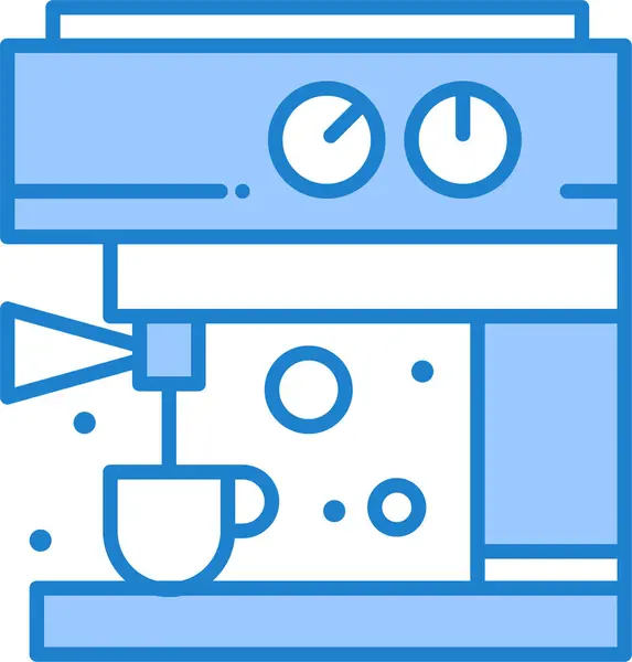 Koffiezetapparaat Pictogram Filedoutline Stijl — Stockvector