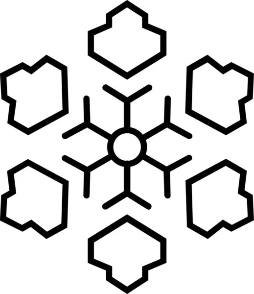 Navidad Frío Copo Nieve Icono — Archivo Imágenes Vectoriales