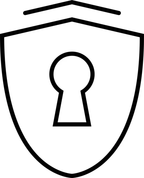 Значок Ключа Захисту Компанії Стилі Контурів — стоковий вектор