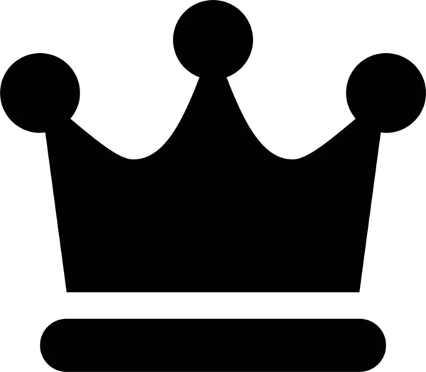 Корона Нагорода Король Значок Твердому Стилі — стоковий вектор