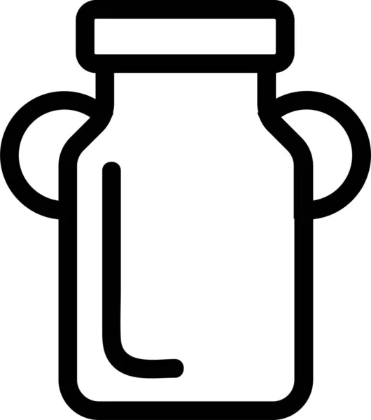 Иконка Молока Био Бутылки Стиле Контура — стоковый вектор