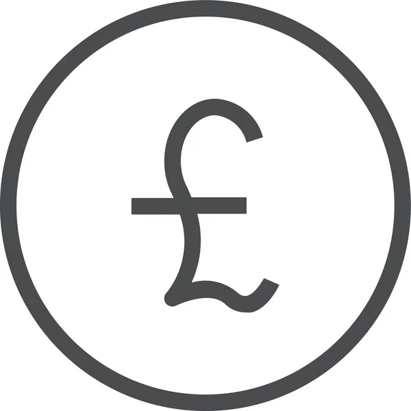 Gbp Cash Coin Symbol Umrissstil — Stockvektor