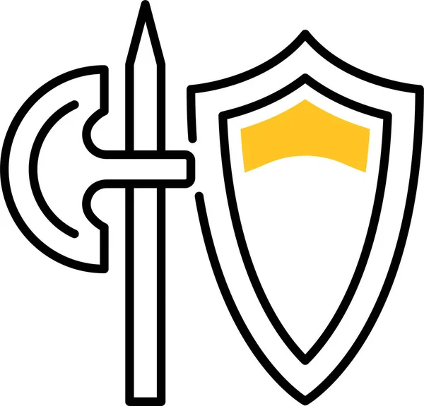 Ikone Des Schwertschutzes — Stockvektor