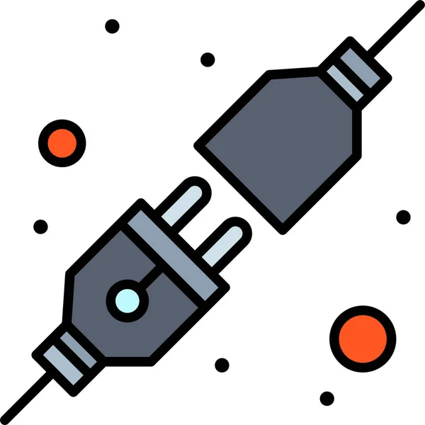 Connect Plug Socket Icon Filledoutline Style — Stock Vector