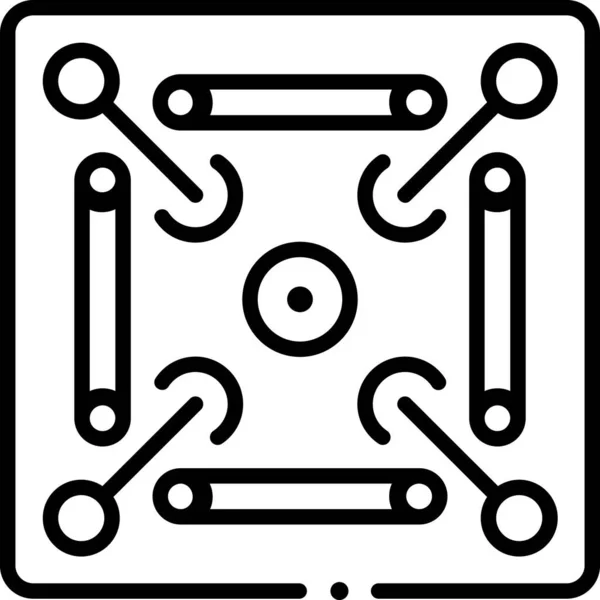 Carrom Entretenimiento Divertido Icono — Vector de stock