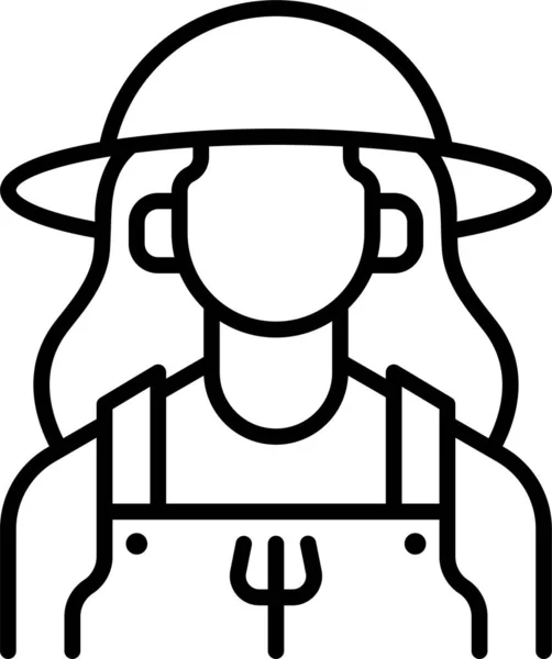 Avatar Farmer Gardener Icon — Stock Vector