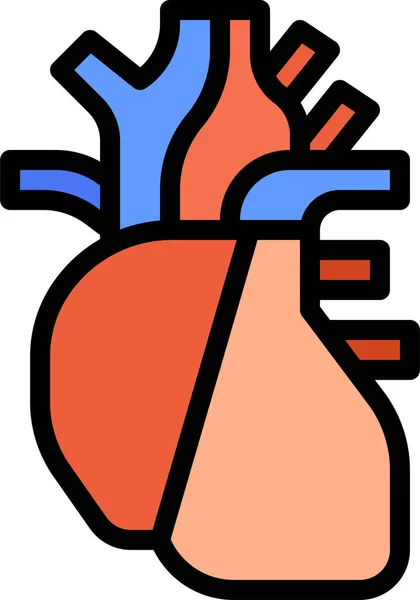 Aorta Icono Cardíaco Sangre Estilo Contorno Relleno — Vector de stock