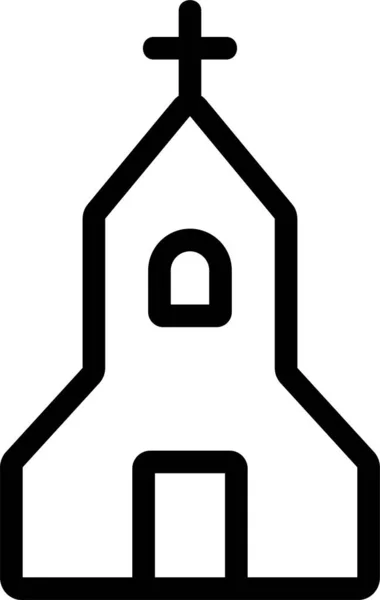 Architecture Church Contour Icon — Stock Vector