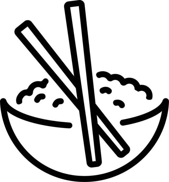 Bowl Chopstick Chopsticks Icon — Stock Vector