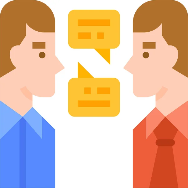 Communicatie Contact Conversatie Icoon Grote Lijnen Stijl — Stockvector