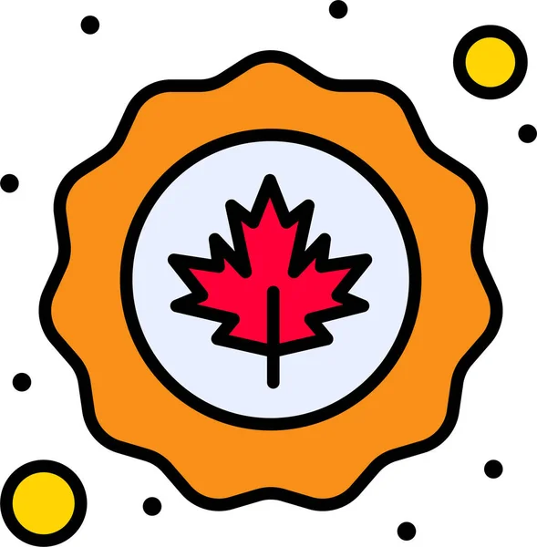 Canada Círculo Icono Bandera — Vector de stock