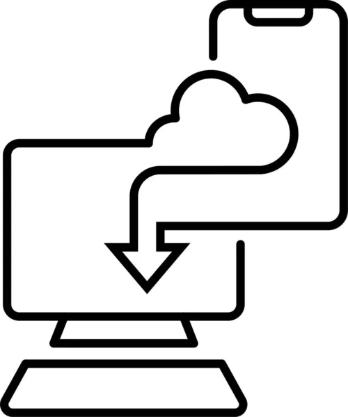 Icône Données Informatiques Cloud — Image vectorielle