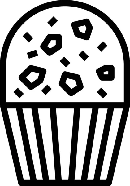 Hornear Postre Icono Comida Estilo Del Esquema — Vector de stock