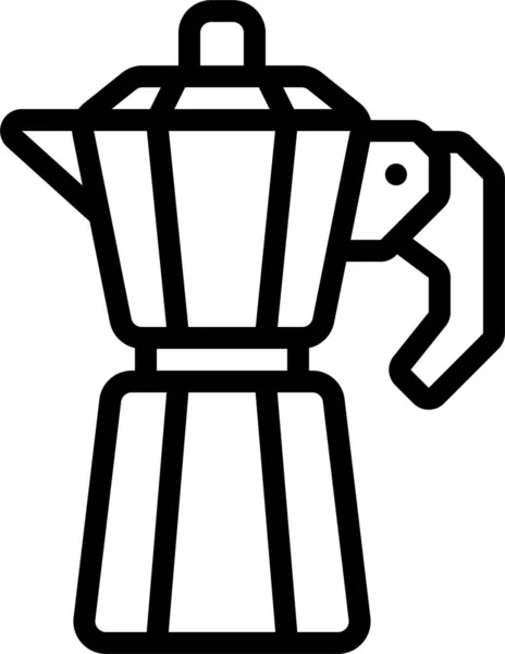 商务咖啡摩卡图标的轮廓风格 — 图库矢量图片