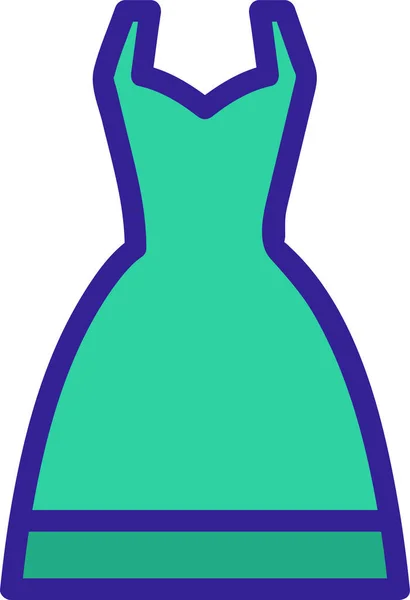 Clothes Contour Dress Icon Filledoutline Style — Stock Vector