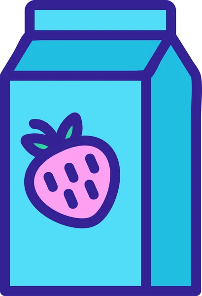 Suco Frutas Ícone Embalado Categoria Bebidas Alimentares —  Vetores de Stock