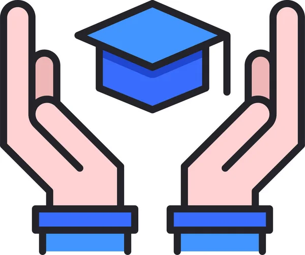 Degree Graduation Hand Icon Educationschoollearning Category — Stock Vector