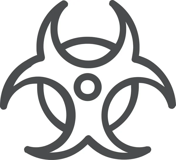 Biohazard Chemical Hazardous Icon Umrissstil — Stockvektor