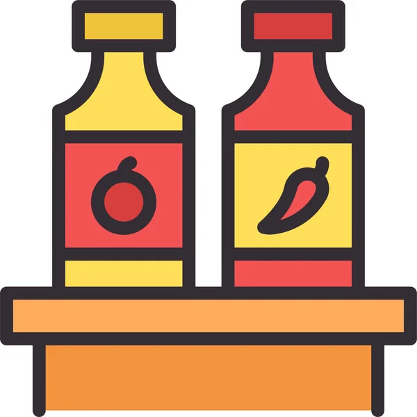 Sauce Senf Würzige Ikone — Stockvektor