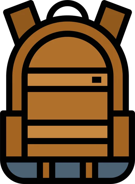 Mochila Bolsa Icono Físico Estilo Filledoutline — Vector de stock