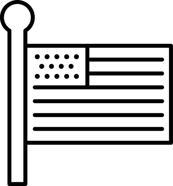 Icono Bandera Del Día Americano Categoría Independencedayus — Archivo Imágenes Vectoriales