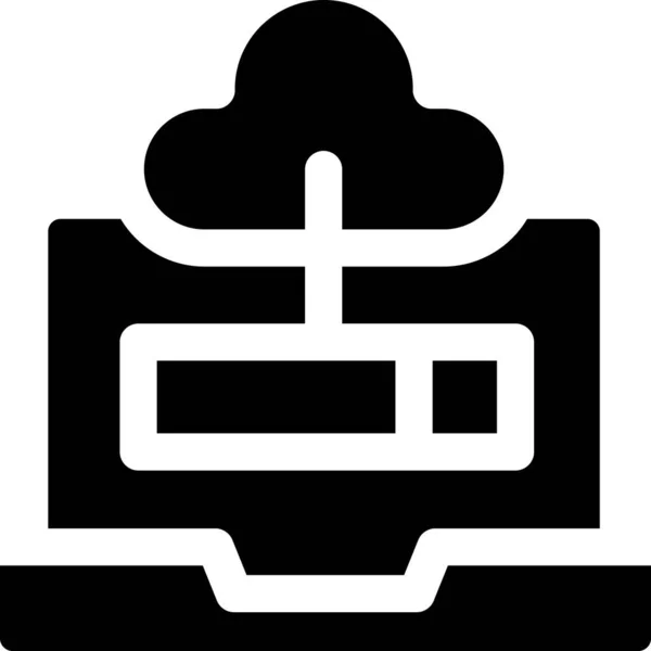 Ícone Pesquisa Computador Nuvem — Vetor de Stock