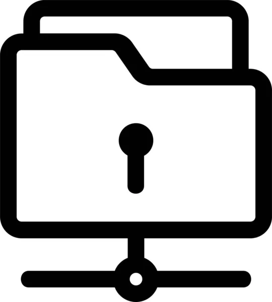 Šifrovat Ikonu Šifrovacího Klíče Stylu Osnovy — Stockový vektor