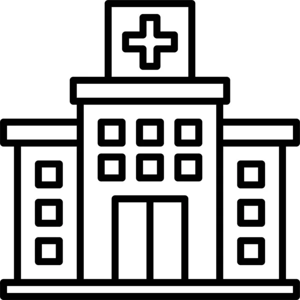 Bygga Klinik Hälso Ikon Sjukhusvård Kategori — Stock vektor