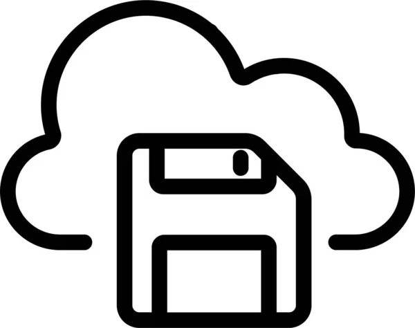 Cloud Computer Internet Icon Outline Style — Stock Vector