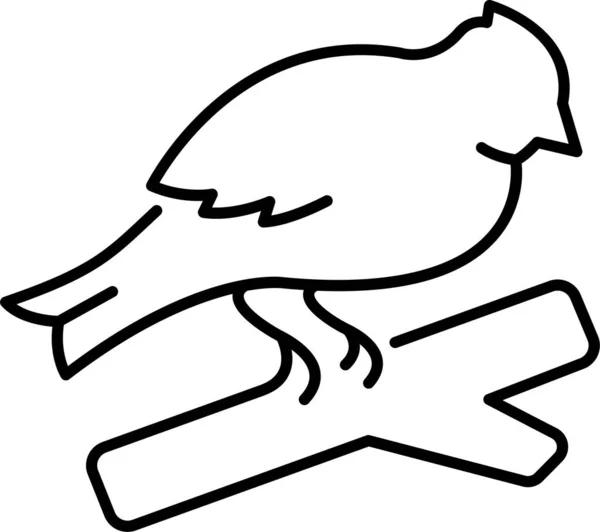 Oiseau Branche Jour Icône — Image vectorielle