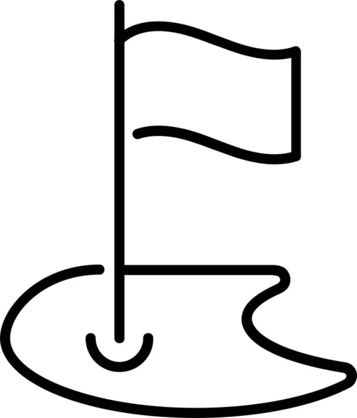 Zászló Golf Golf Ikon — Stock Vector