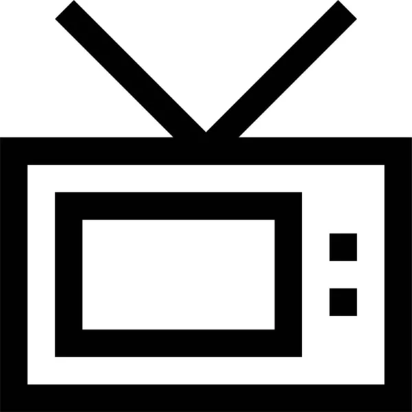 Icono Televisión Pantalla Televisión Estilo Esquema — Vector de stock