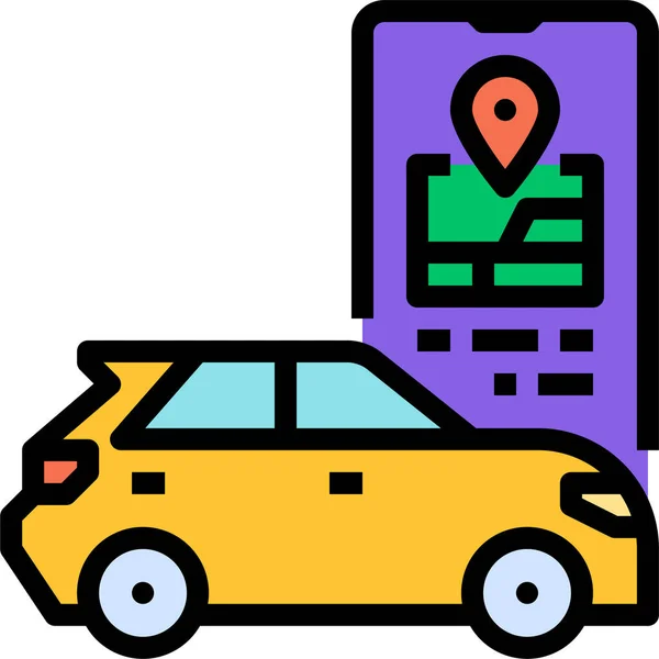 Taxi Ikone Für Autonomes Fahren — Stockvektor