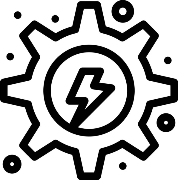 Electrical Energy Gear Icon — Stock Vector