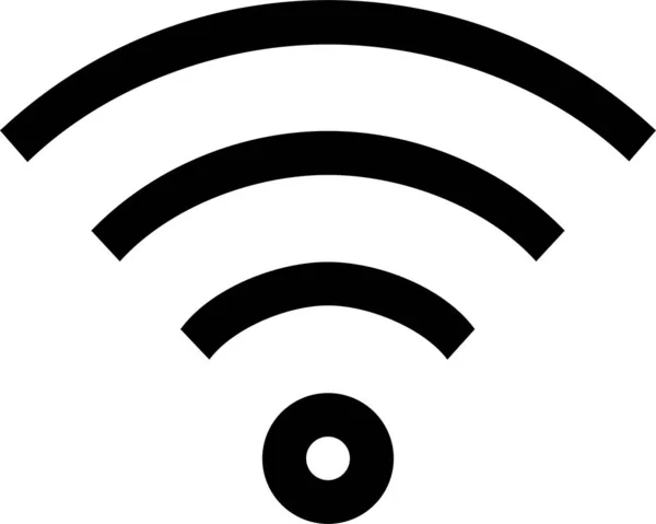 Ícone Wifi Forte Sem Fio Estilo Esboço — Vetor de Stock