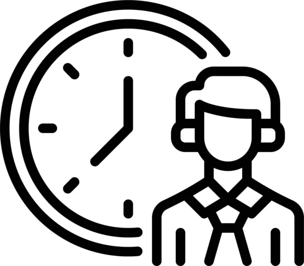 Tiempo Trabajo Del Empleado Icono — Vector de stock