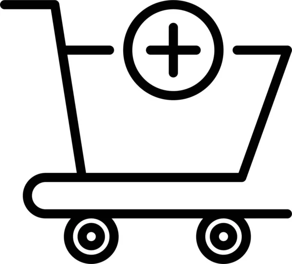 Trolley Commerce Add Icon — Stock Vector